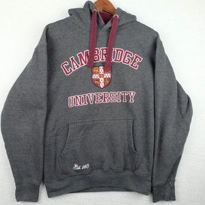 Cambridge University Gray Pullover Hoodie with Maroon Accents